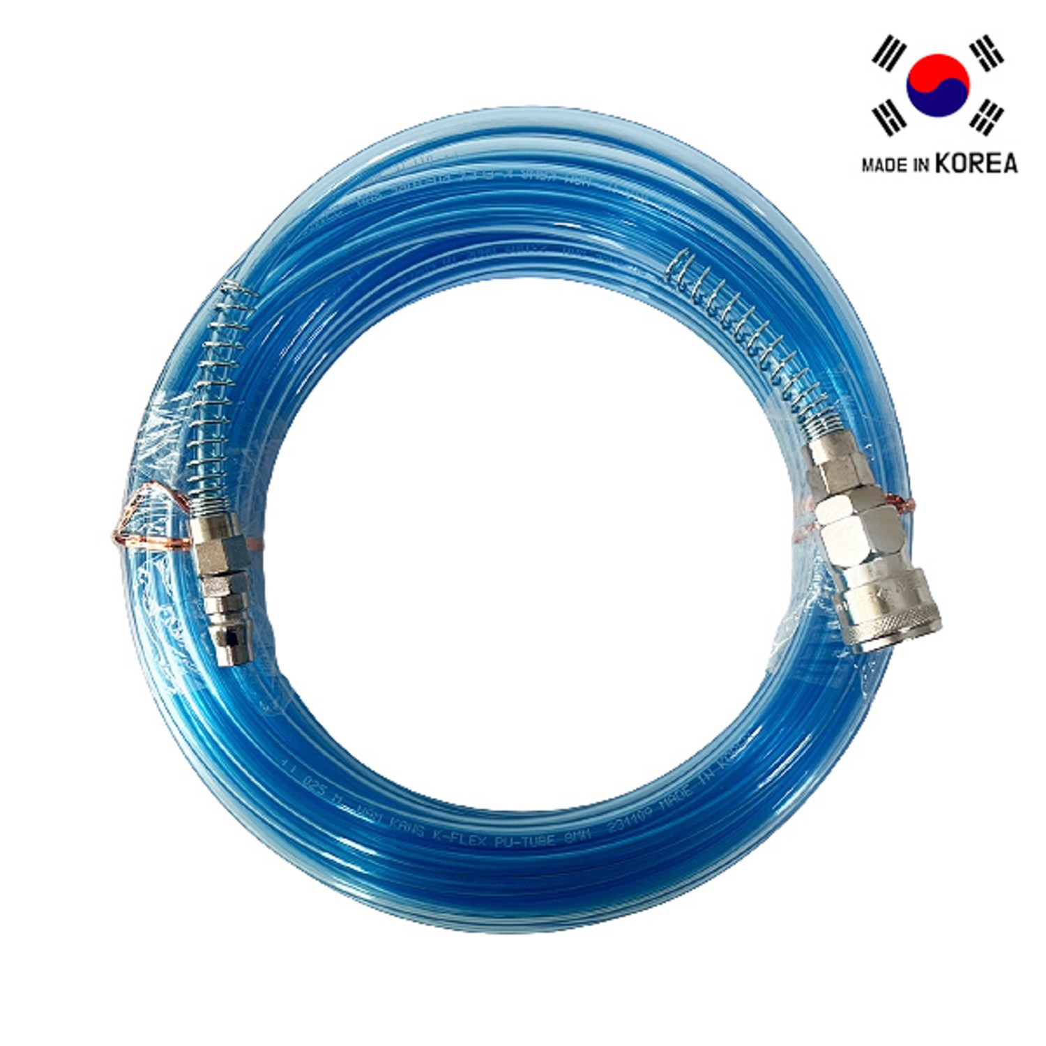 국산 우레탄 연질 블루 에어호스 원터치카플러 장착 콤프레샤 컴프레서 16,300원