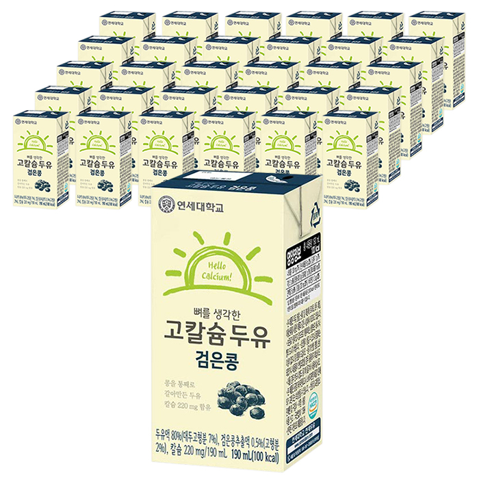 연세두유 뼈를생각한 고칼슘두유 검은콩, 190ml, 48개 22,000원
