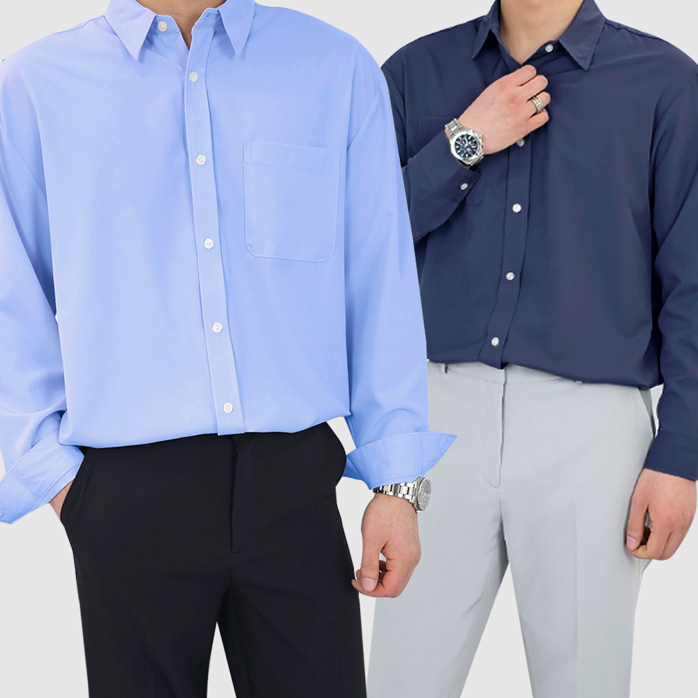 [1+1] 디알엠 남자 셔츠 오버핏 링클프리 구김없는 셔츠 빅사이즈 M~4XL 35,600원