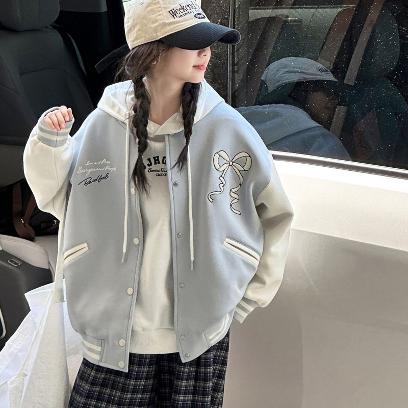 큐엘아리아 여아 봄 가을 초등생 야구점퍼 리본 초중생 주니어 외투 점퍼 36,800원