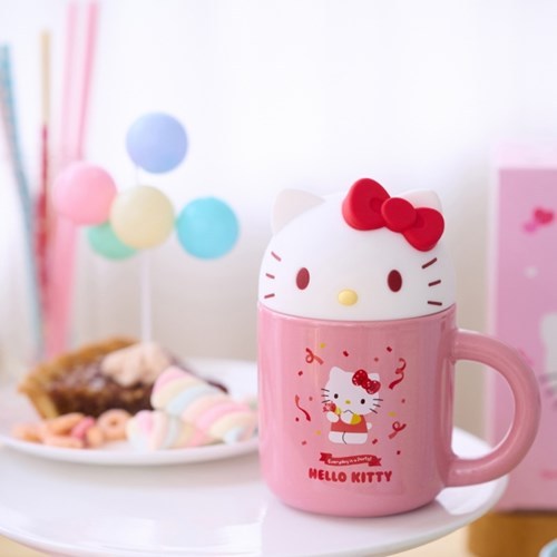 [텐바이텐] 산리오 파티 페이스 머그컵 세트(헬로키티), 1개, 헬로키티(핑크) 20,000원
