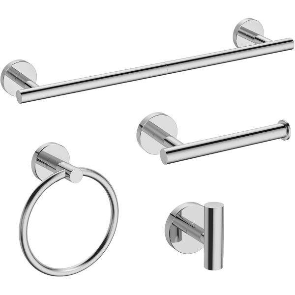 USHOWER 브러시드 니켈 욕실 하드웨어 세트 모던 24인치 타월 바 벽걸이 내구성이 뛰어난 SUS304 스테인리스 스틸 액세서리 4피스 84,400원