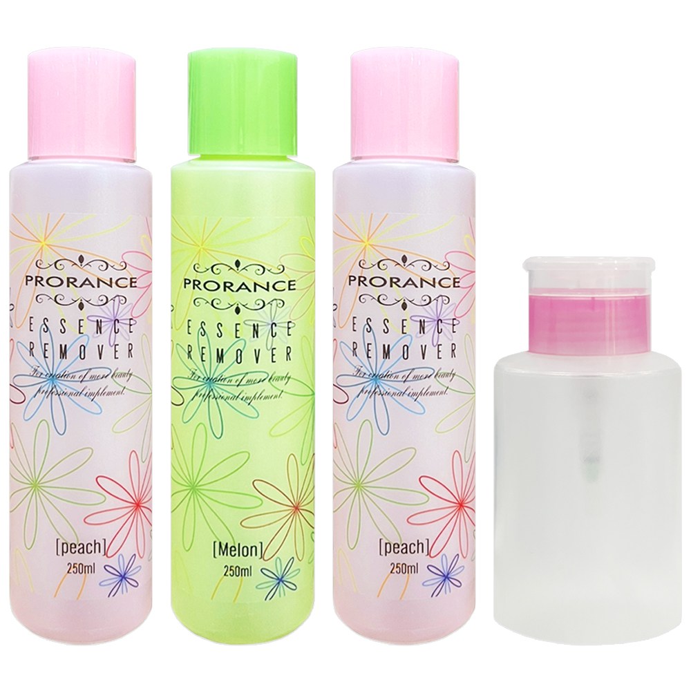 프로랑스 에센스 네일 리무버 아세톤 3개 + 공병, 1세트, 복숭아+복숭아+메론 9,770원