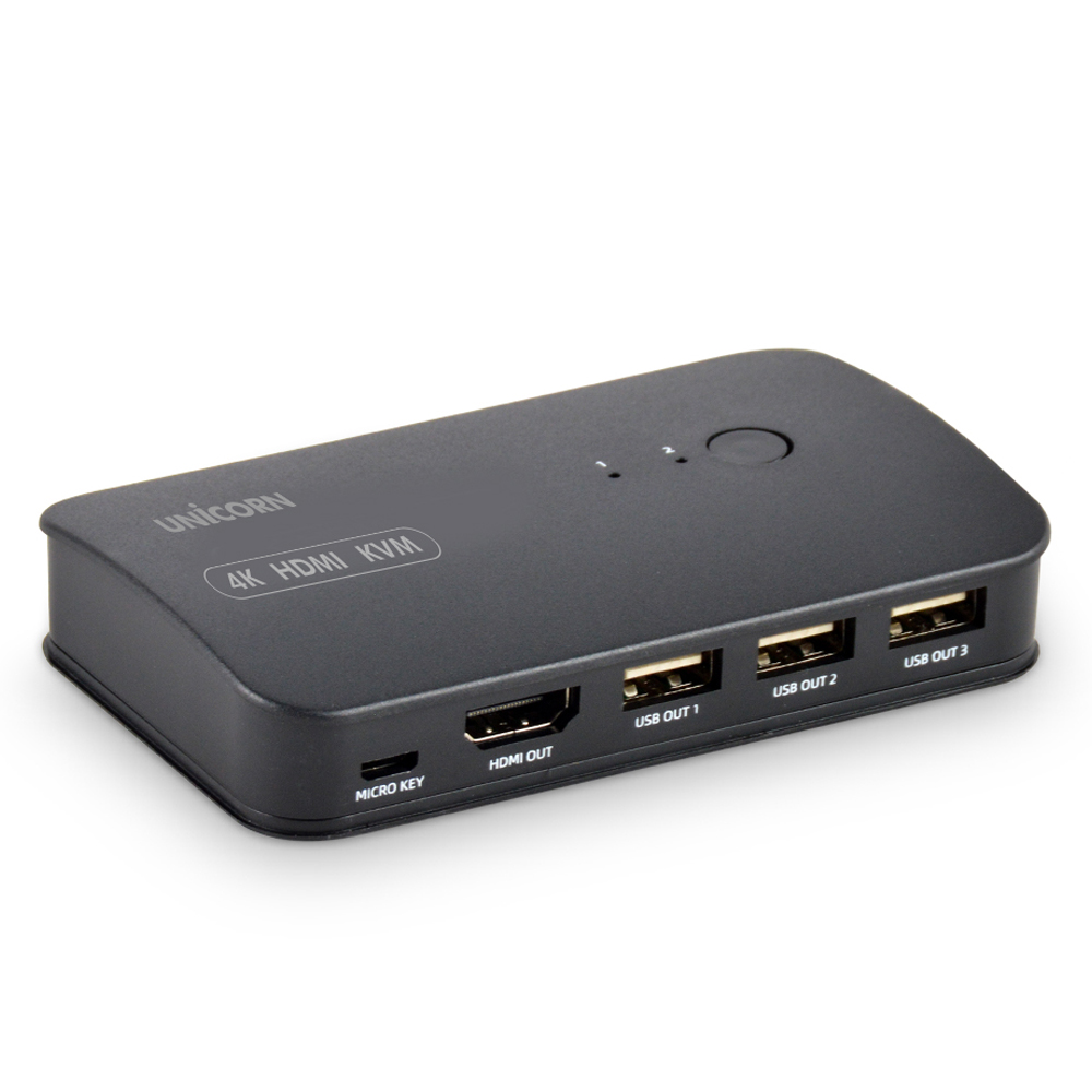 유니콘 4K 2포트 HDMI KVM 스위치, 1개 34,900원