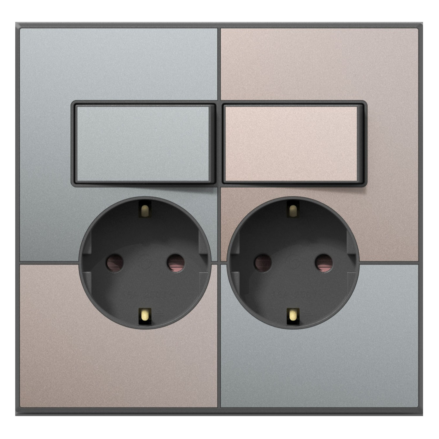 틸인스 스위치부 콘센트 2구 그린베이지 다크그레이 프레임, 1개 23,800원