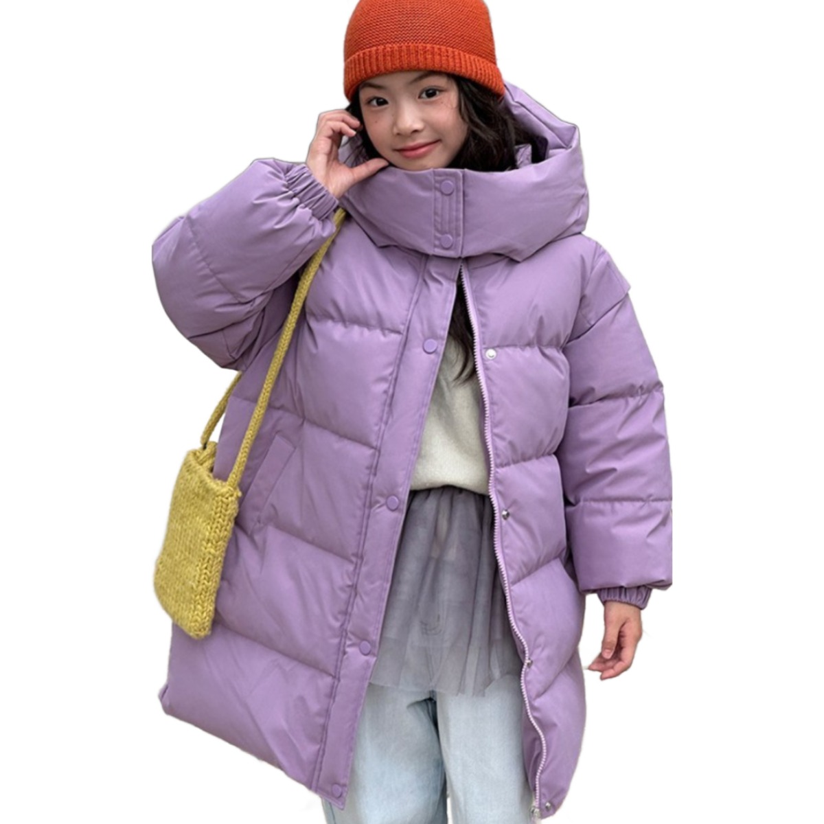 투에그 초등학생 여아 남아 후드 집업 경량 롱 패딩 점퍼 38,500원