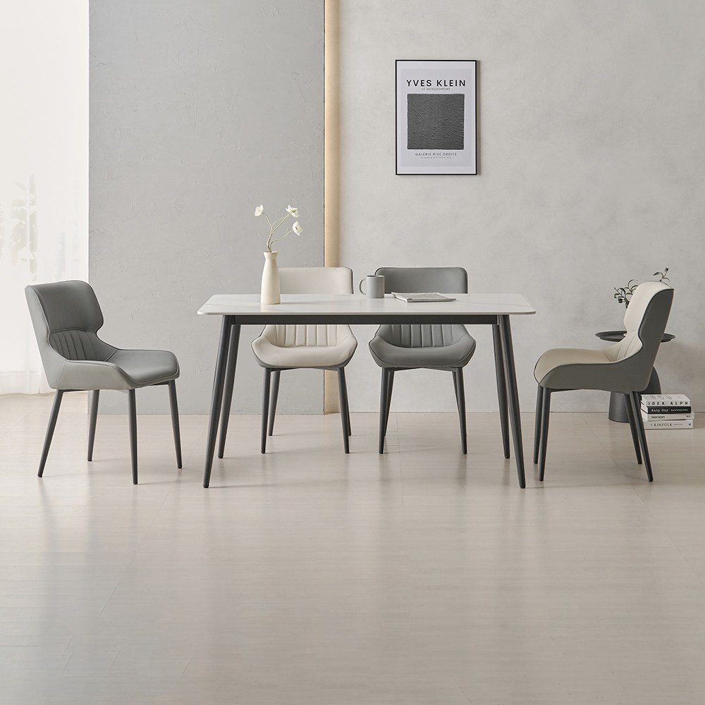 라로퍼니처 캐슬 1250 포세린 통 세라믹 4인 식탁 세트 (식탁+의자4) 254,000원