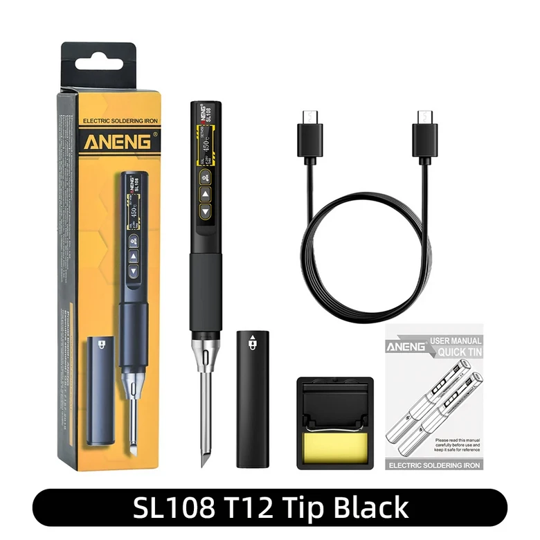 호환 ANENG SL108 T12 스마트 납땜인두 PD QC 96W 온도 조절 가능 휴대용 전기 스테이션 용접 46,700원
