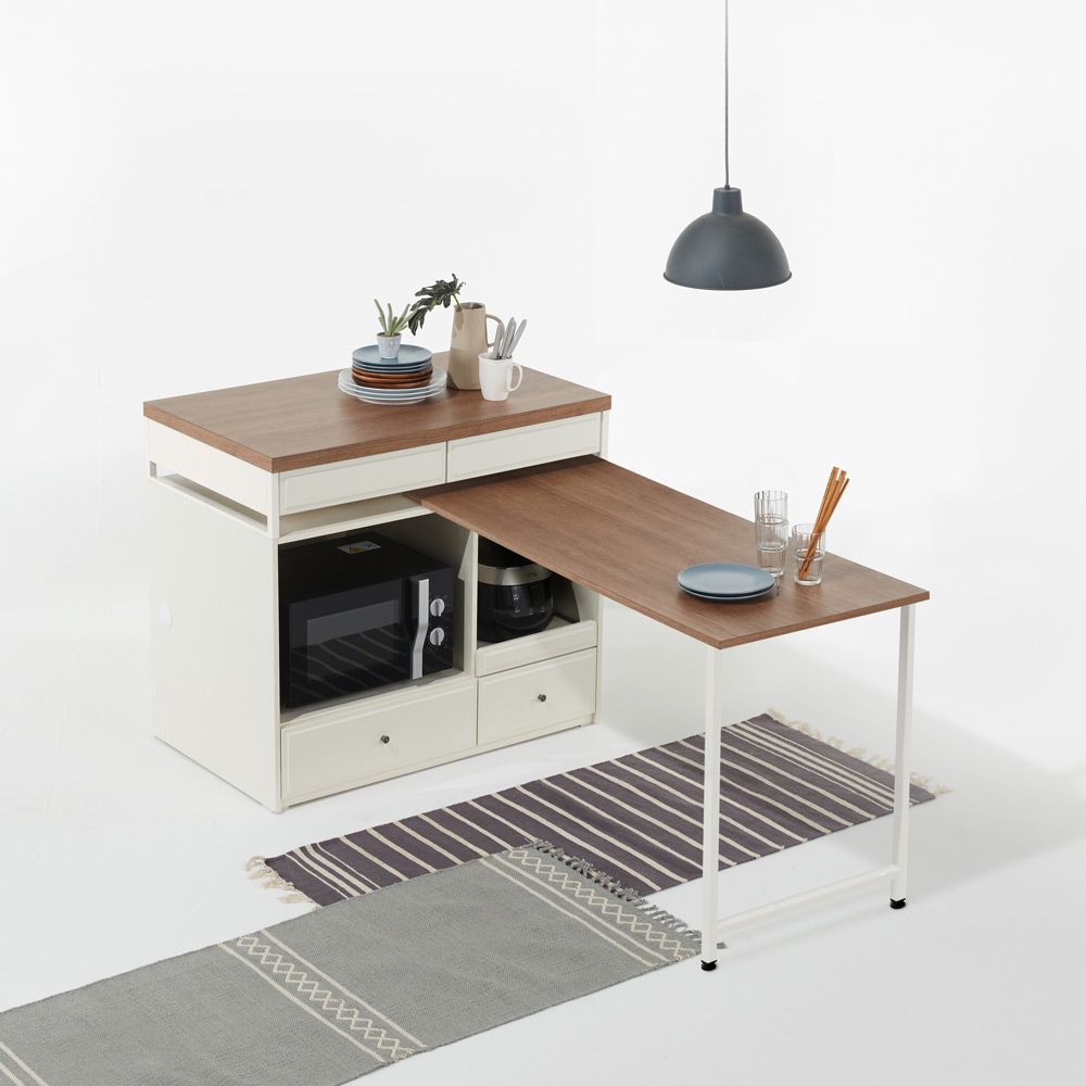 리센트 파스타 확장형아일랜드식탁렌지대, 아카시아+아이보리 299,000원