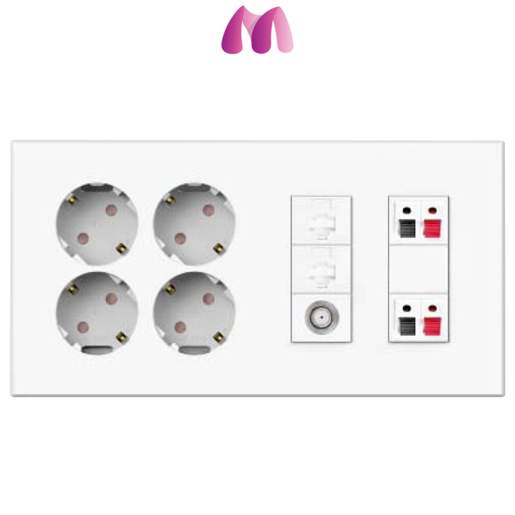 태성전기 틸인스 화이트 4구 콘센트 + TV 2방 + 8p 2구 + 스피커잭 2구 17,400원