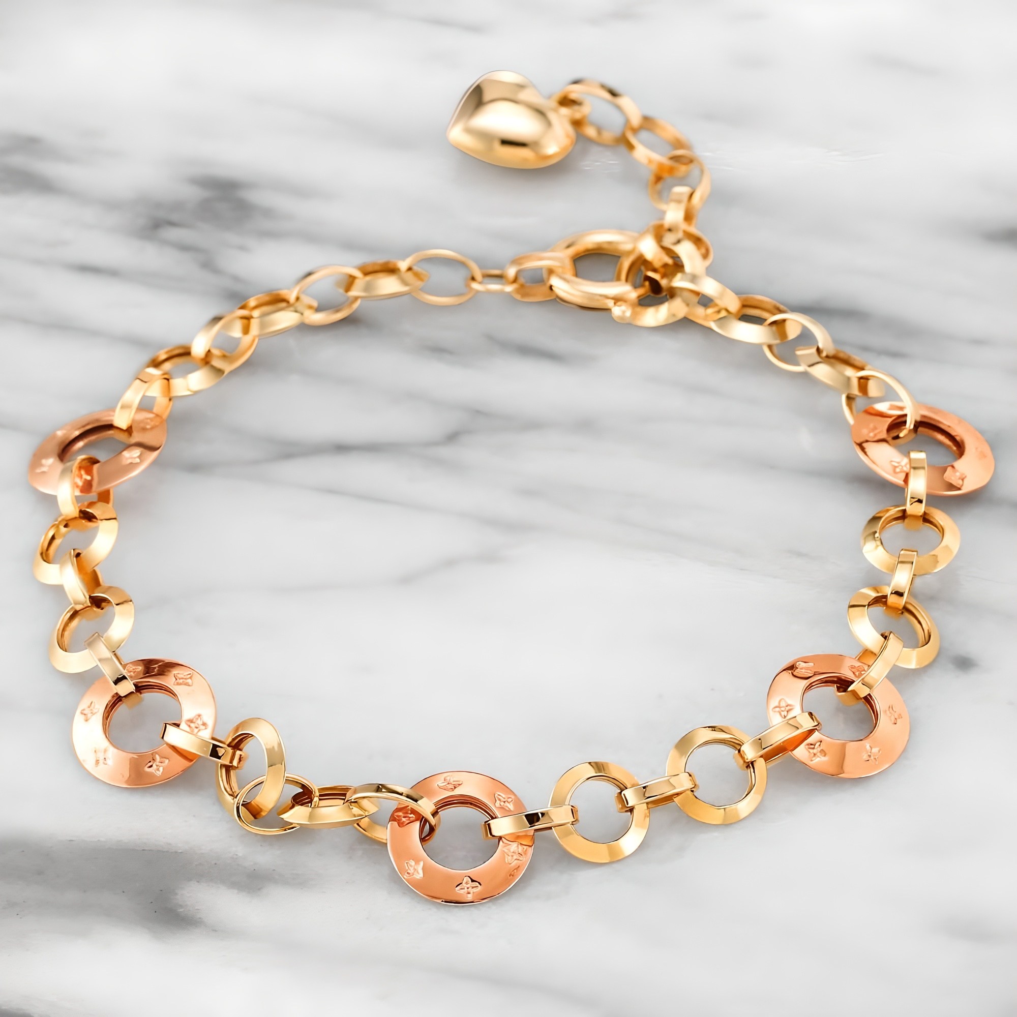 골드앤 14K 올리오스 팔찌 대 데일리 볼륨 하트 통통 할로우 체인 팔찌 1,601,900원