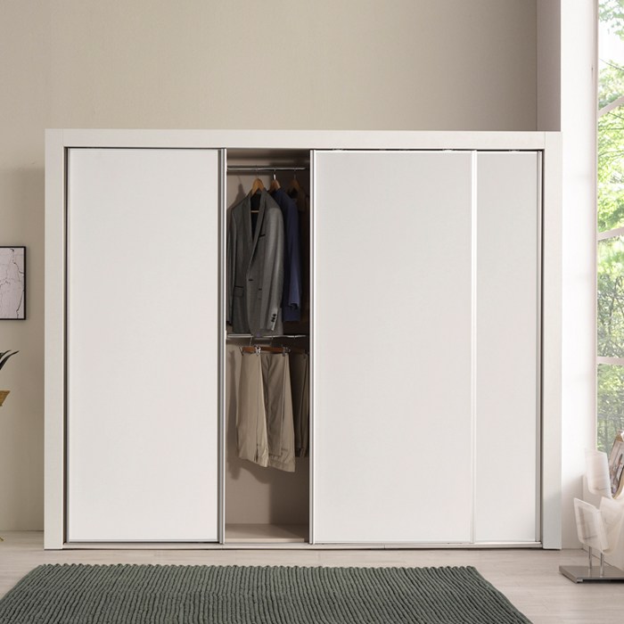 국내제작 직접배송 키높이 클래시 2430mm 슬라이딩 장롱 옷장 이불장 양복장 수납장, 01_화이트(무광) 449,400원