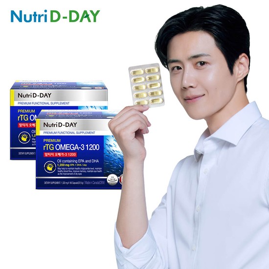 뉴트리디데이 캐나다직수입 rTG 알티지 오메가3 1200 6개월분 x 2개 (총 12개월분) 102,510원