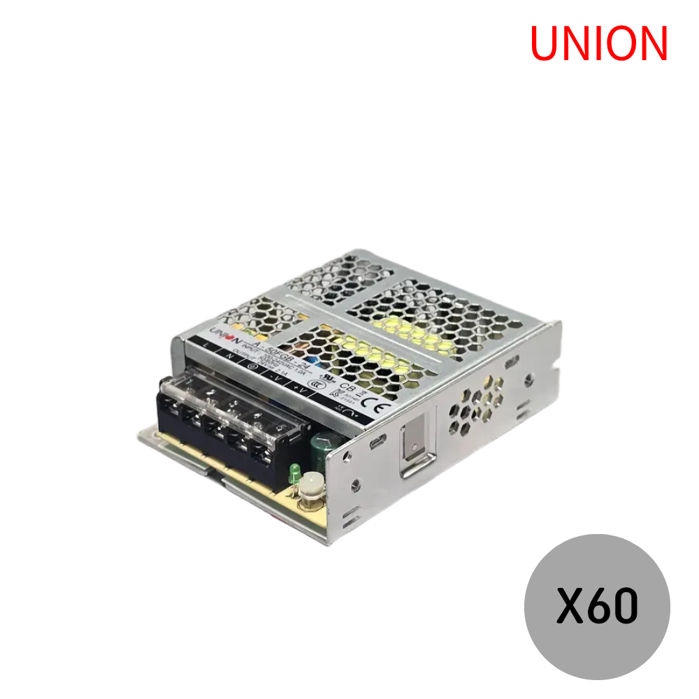 유니온 비방수 SMPS 24V 50W LED안정기 컨버터 전원공급기 아답터, 60개 1,125,000원