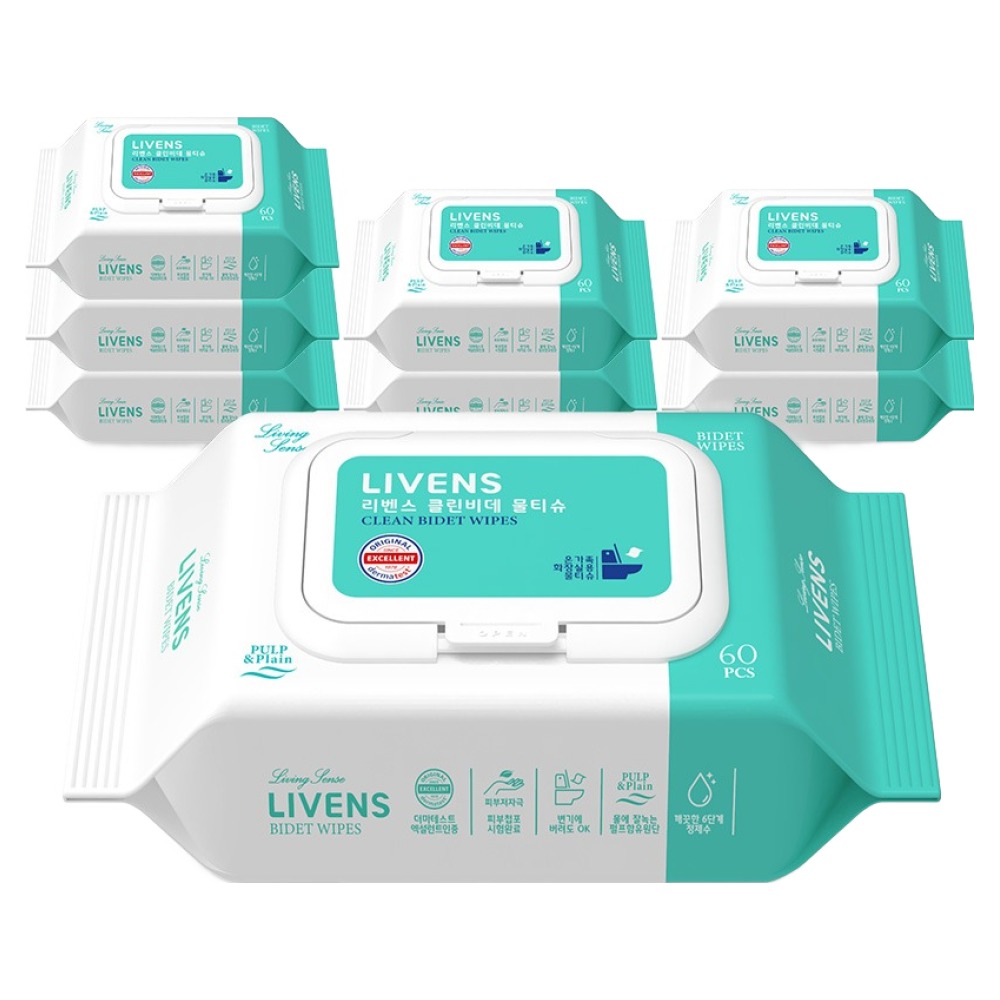 리벤스 소프트 클린 화장실 비데티슈 캡형, 55g, 60매, 8개 10,360원