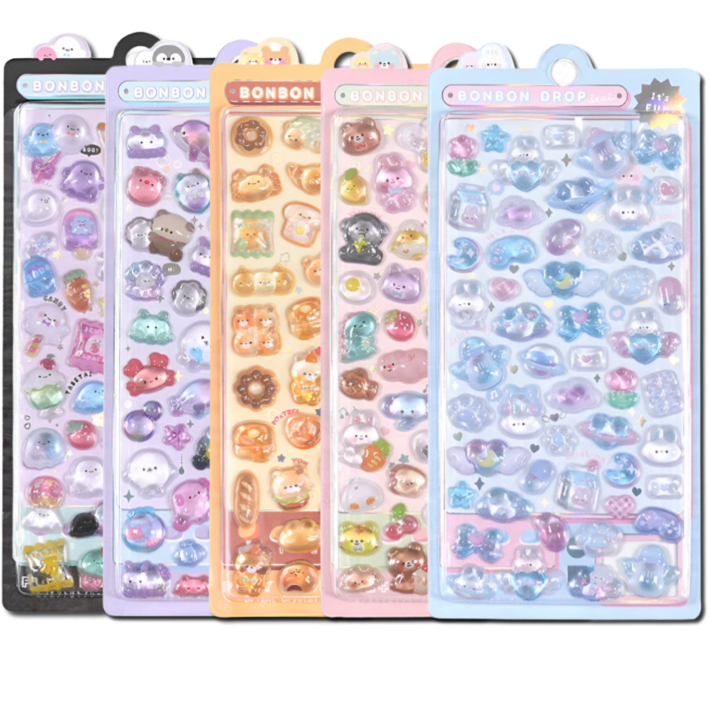 깔끔조아 3D 입체 다꾸 폰꾸 스티커, 5개, 혼합색상 5,550원