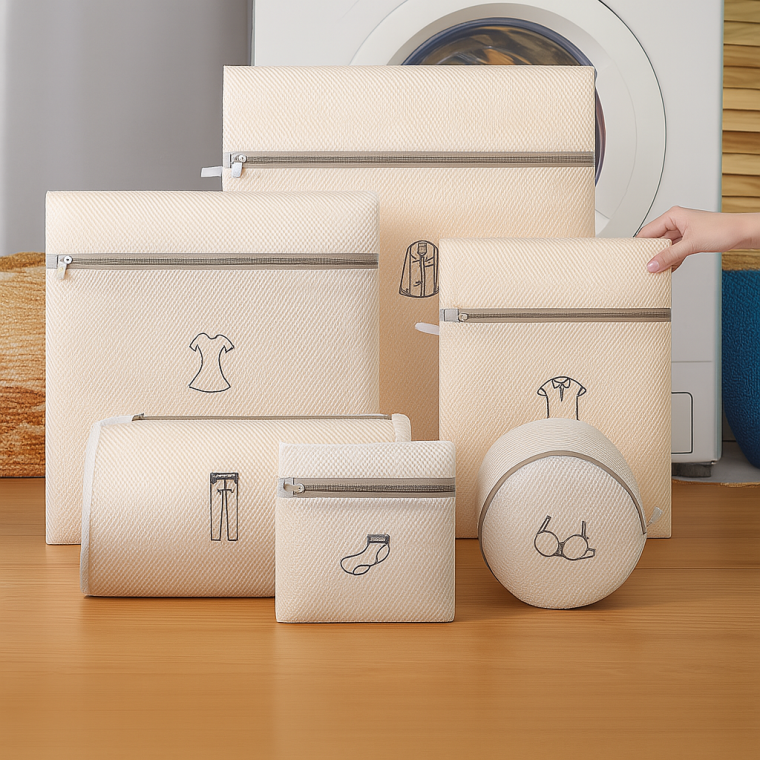 프리미엄 메쉬 3중 무형광 세탁망 빨래망 6종세트 11,750원