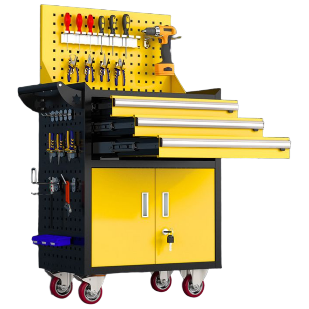 올캐리 3in1 이동식 공구함 행잉 타공판 서랍 캐비넷 트롤리 공구 공구대 선반 정리함 242,000원