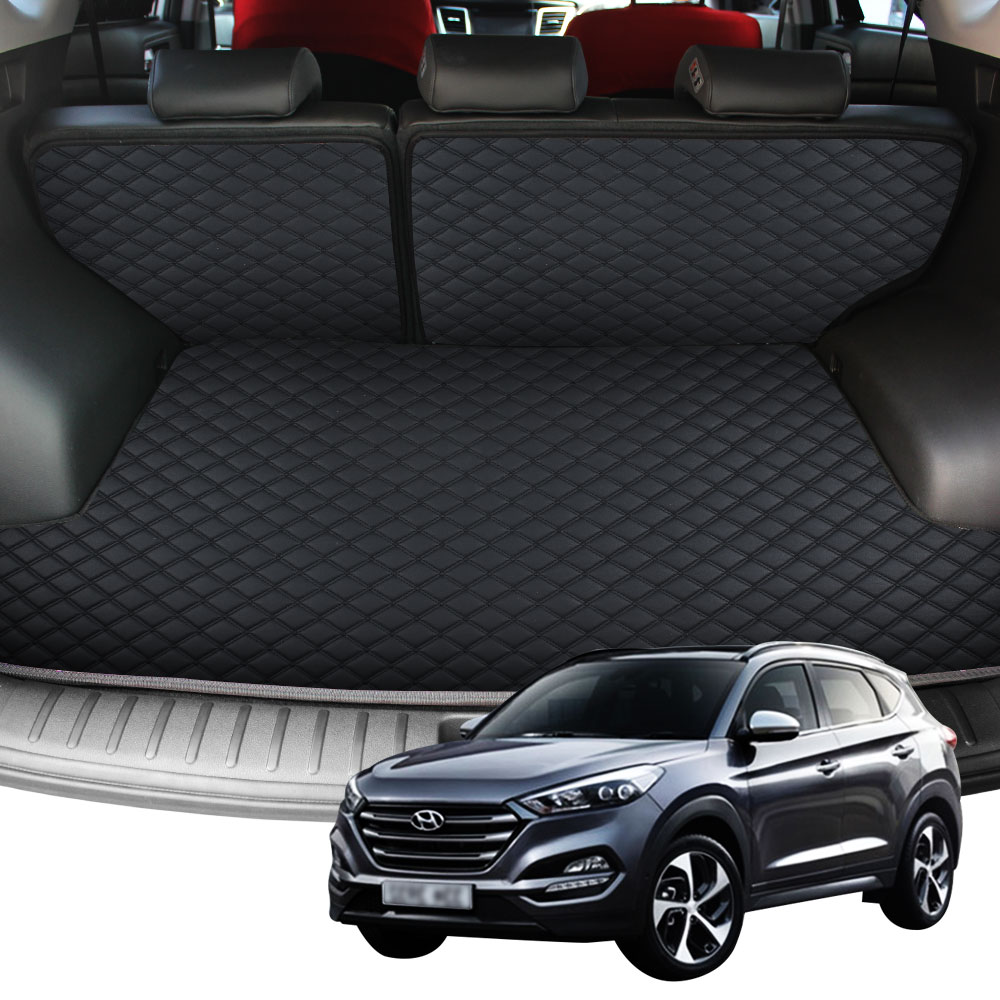 지엠지모터스 퀼팅 가죽 트렁크매트 풀세트, 올뉴투싼(15~20), 올블랙 49,800원