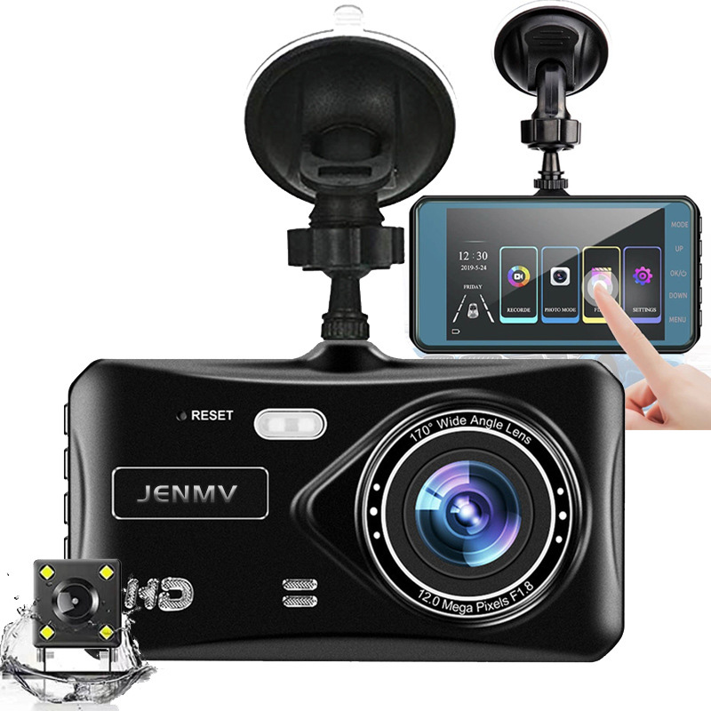 JENMV 블랙박스 프리미엄 HD 1080P 차량용블랙박스 4인치 전후방카메라 2채널 블랙박스 차량블랙박스 54,900원