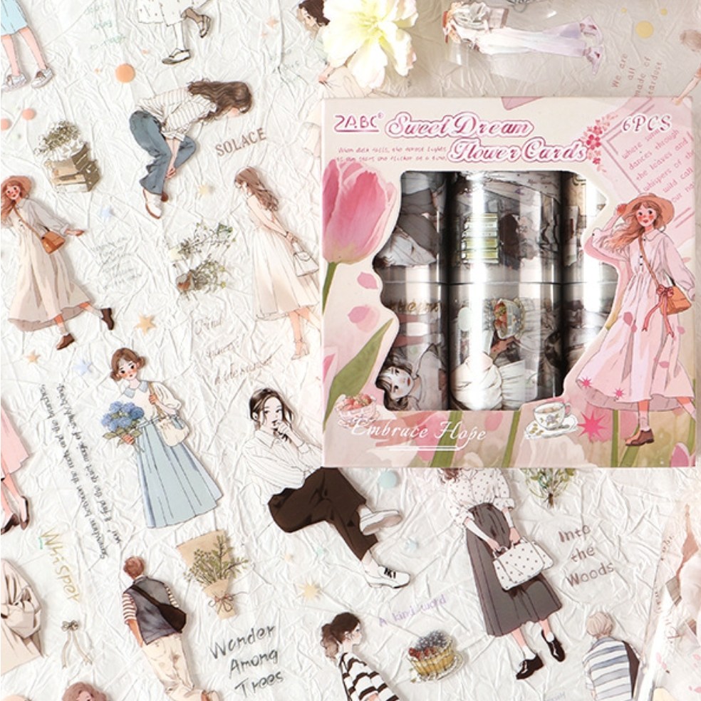 앨리스앤 빈티지 다꾸 인물 롤스티커 세트 꽃과 시와 소녀 11,200원