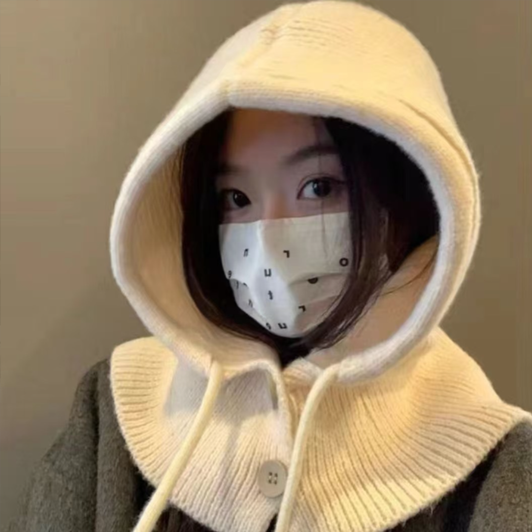 컴포어 단추 니트 후드 넥워머 바라클라바 방한 패션 24,900원