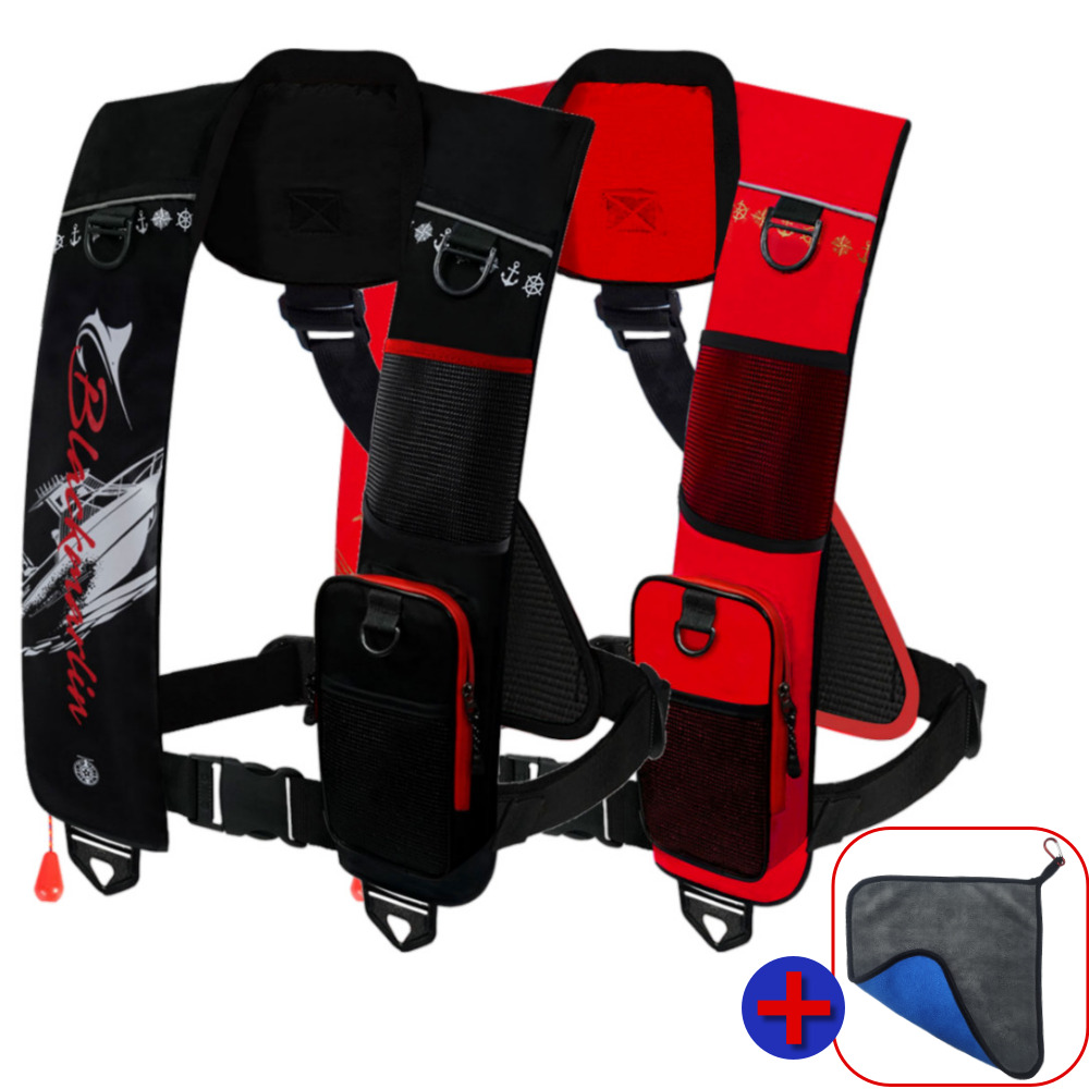 블랙마린 1포켓 자동팽창식 구명조끼 KC인증 FREE 사이즈 국내생산 수분감지 바다낚시 78,000원