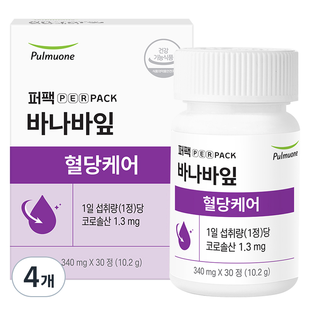 풀무원건강생활 혈당케어 바나바잎추출물, 30정, 4개 38,000원