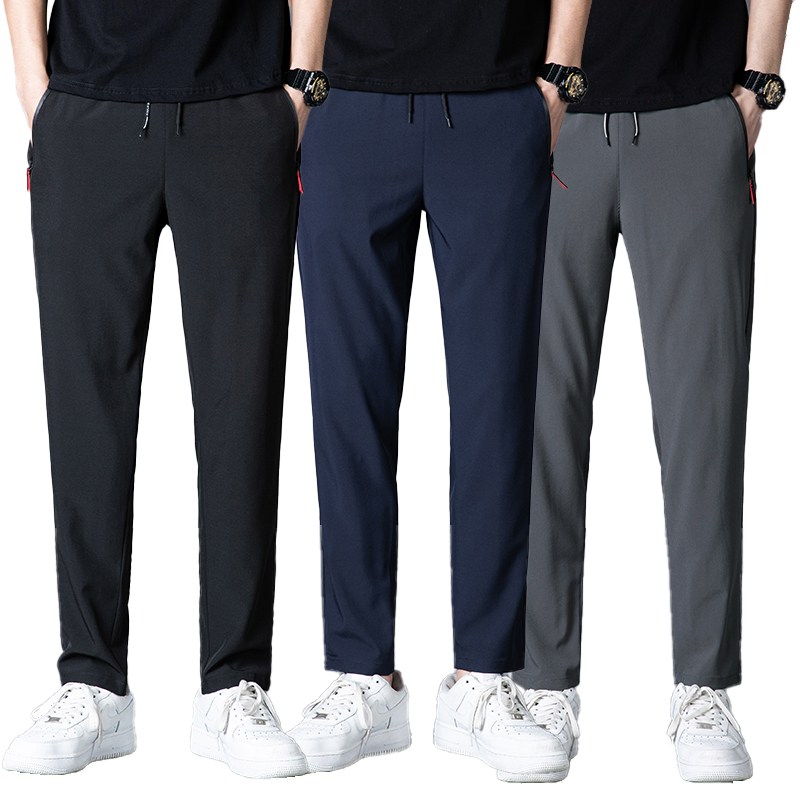 1+1+1 남자 냉감 긴바지 여름 아이스 스판 밴딩 슬랙스 범록(059) 28,900원