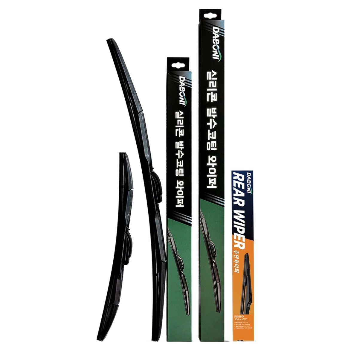 다보니 빗물을 튕겨주는 실리콘 발수코팅 하이브리드 와이퍼 전면 후면 세트 22,800원
