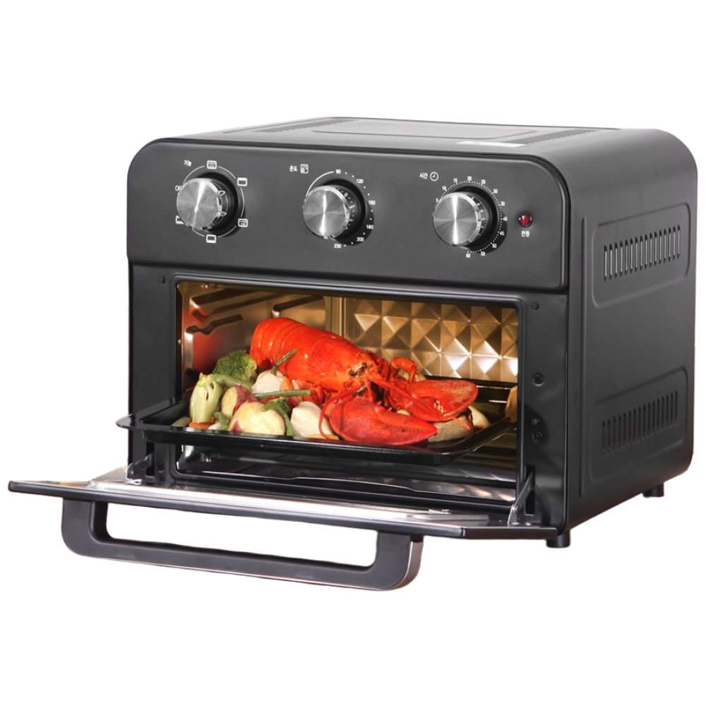 키친플라워 올스텐 대용량 오븐형 에어프라이어 20L 에어오븐 로티세리 바베큐 베이킹 회전구이통, 블랙 129,000원