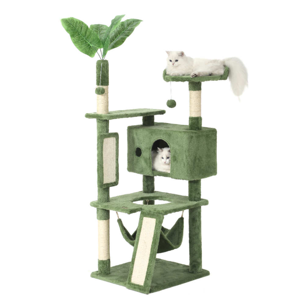 먀오샤오위안 4단 초록 선인장 고양이 스크래쳐 타워 + 해먹 + 아지트 + 정자 + 폼폼 장난감 58,500원