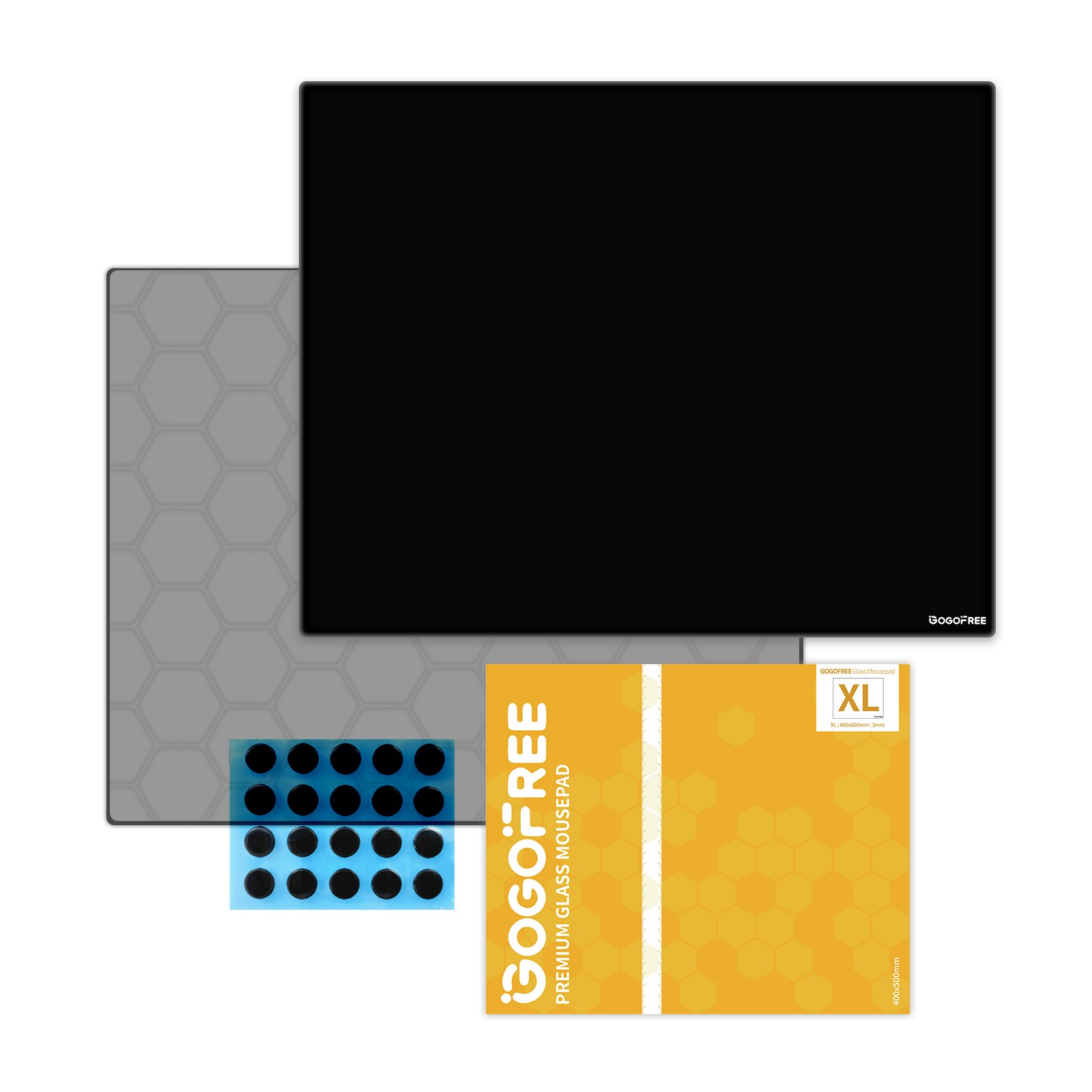 GOGOFREE 강화유리 마우스패드 게이밍 마우스 패드 -V2실리콘 ,XL-40X50cm, 1개, BLACK,XL-40x50cm, 현재가 42,770원