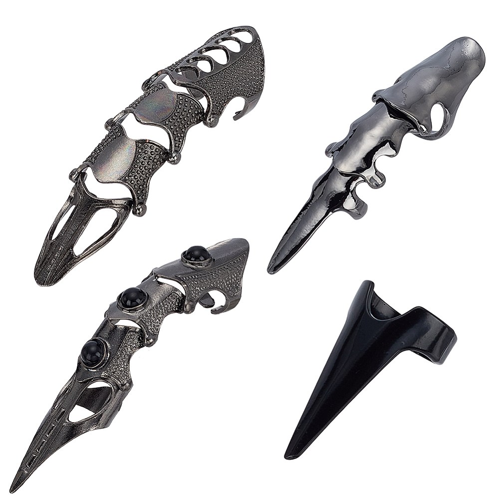 8개 4가지 스타일의 합금 손가락 반지, 손가락 전체를 감싸는 구부릴 수 있는 관절 반지, 다양한 색상, 내경: 15~19.5mm 18,350원