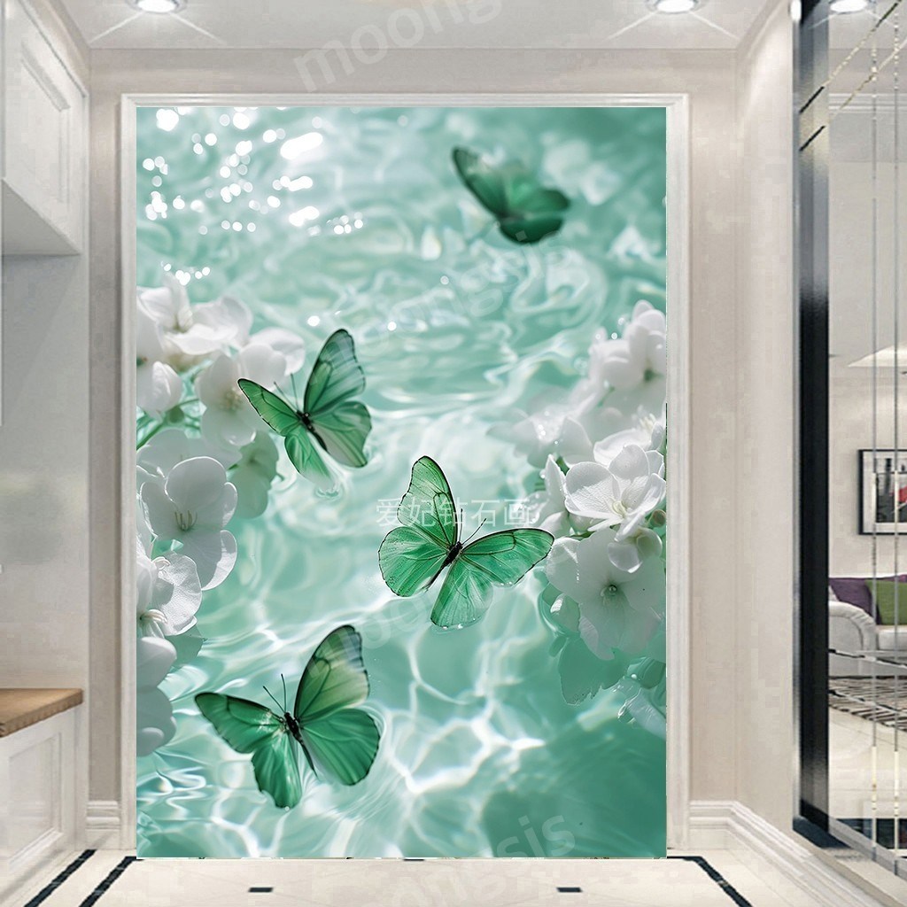 뭉시크 영롱 초록 나비 레진 사각 보석십자수, 1개 42,500원