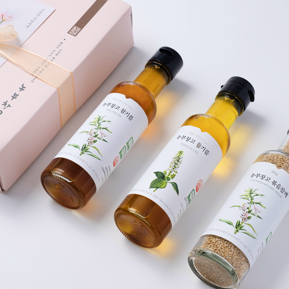 [국산100%] 참기름 들기름 볶음참깨 3종 선물세트 농부창고, 1박스 61,900원