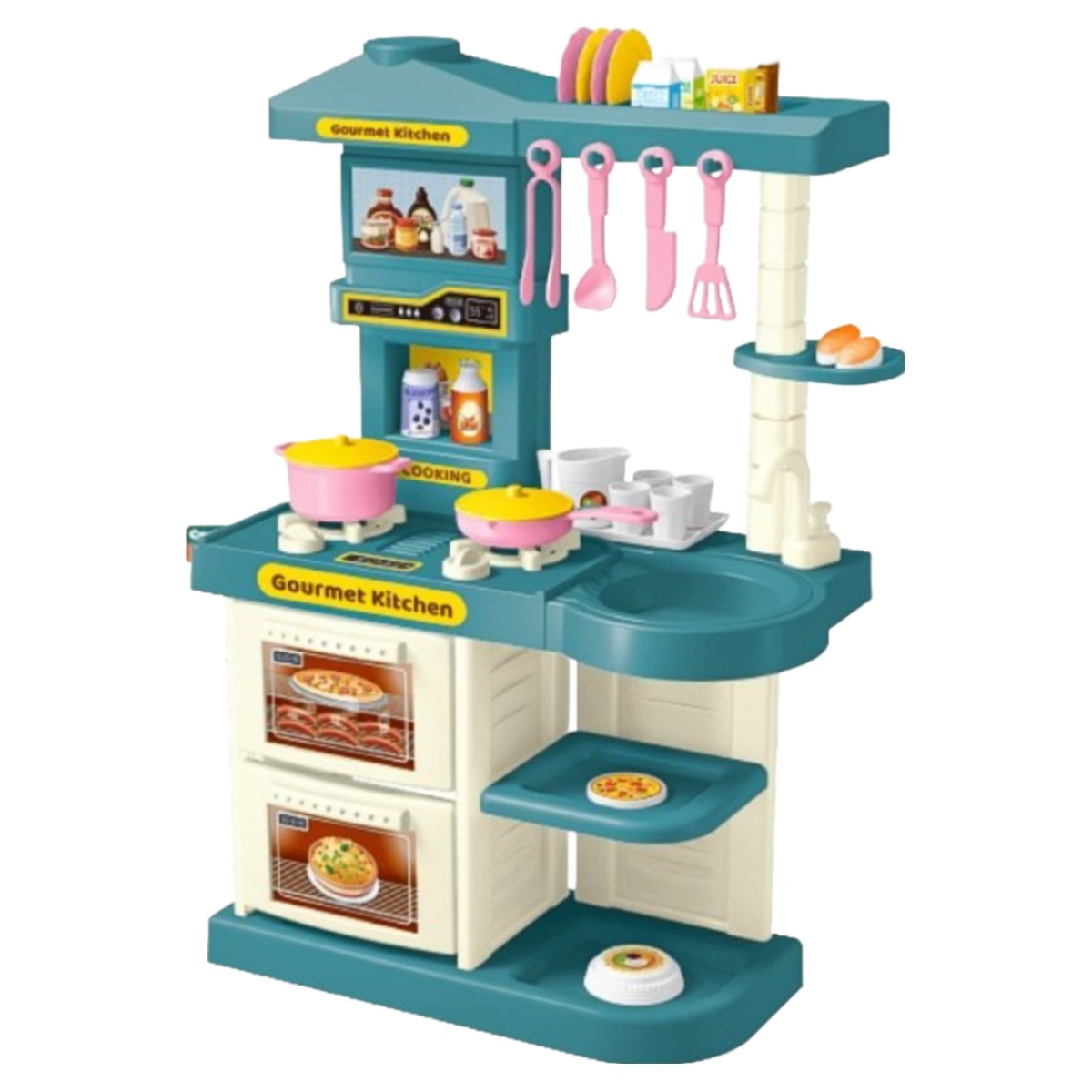 YAPOGI 특가 소꿉놀이 장난감 소프트 주방놀이 싱크대 역할놀이 장난감 51pcs 세트 선물포장, 프린스 블루, 1개 18,900원