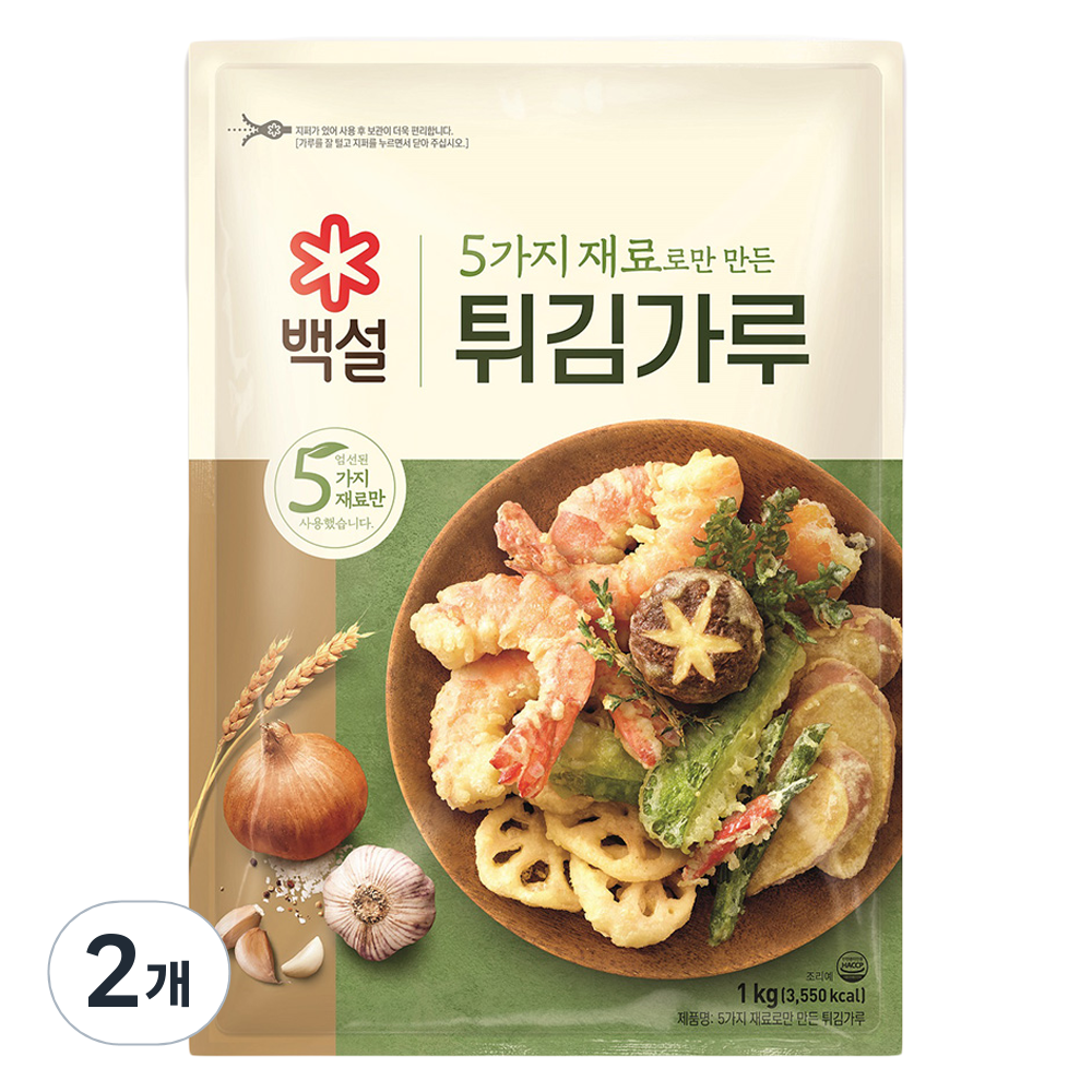 백설 5가지 재료로만 만든 튀김가루, 1kg, 2개 6,250원