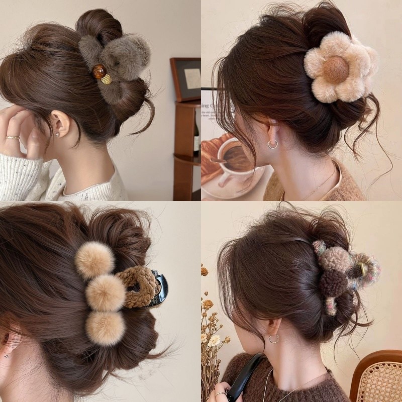 ZMBIRD 4종세트 뽀글이 짱짱한 헤어 집게핀 중형 올림머리 H1533 9,900원