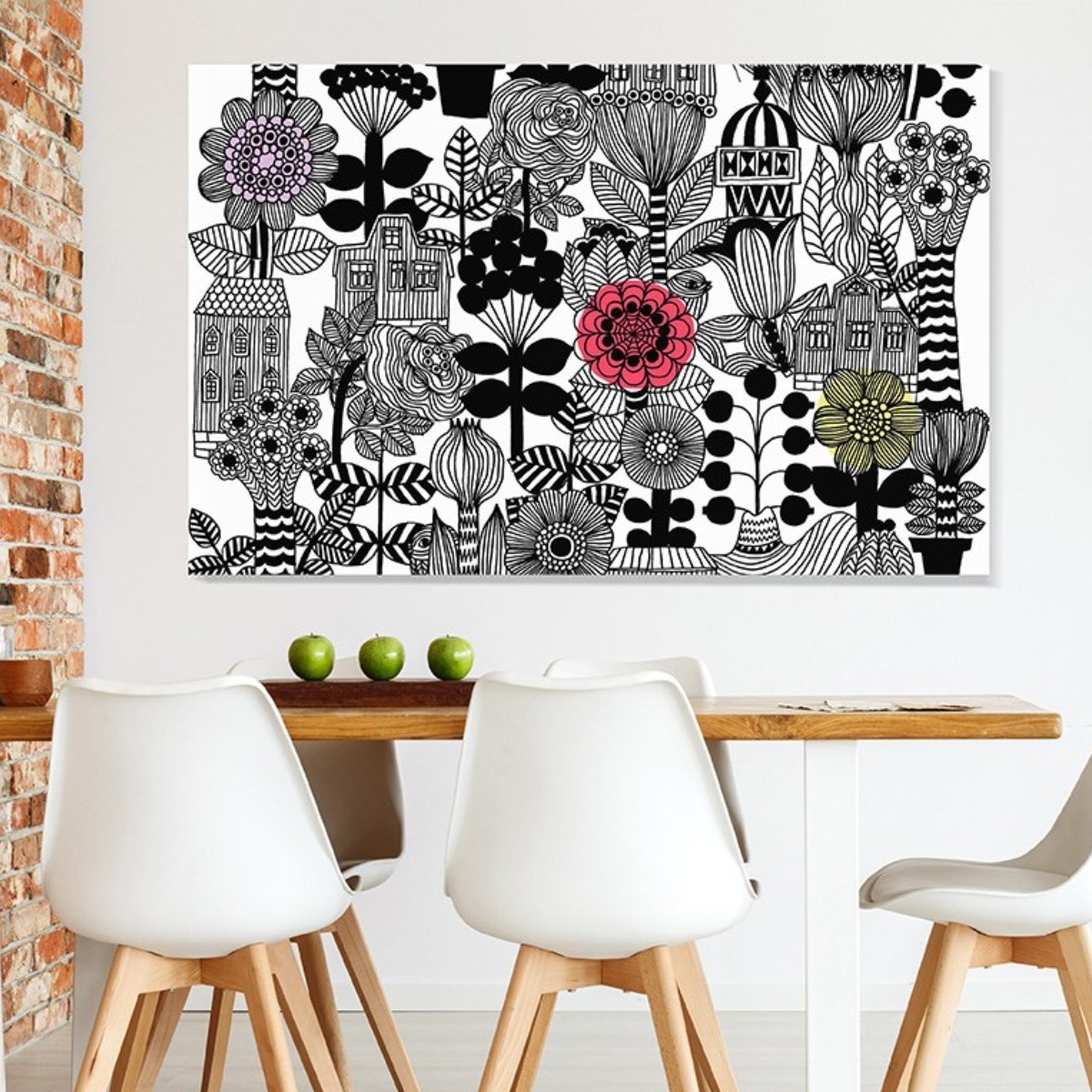 마리메꼬 린투코토 꽃그림 일러스트 대형 패브릭액자, 화이트 330,250원