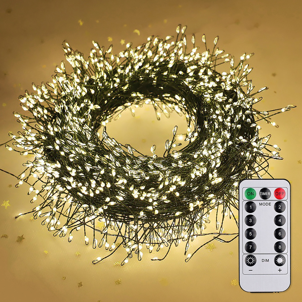 리브문 USB 연결 크리스마스 트리 와이어 LED 전구 30M 900구 리모컨 포함 28,800원