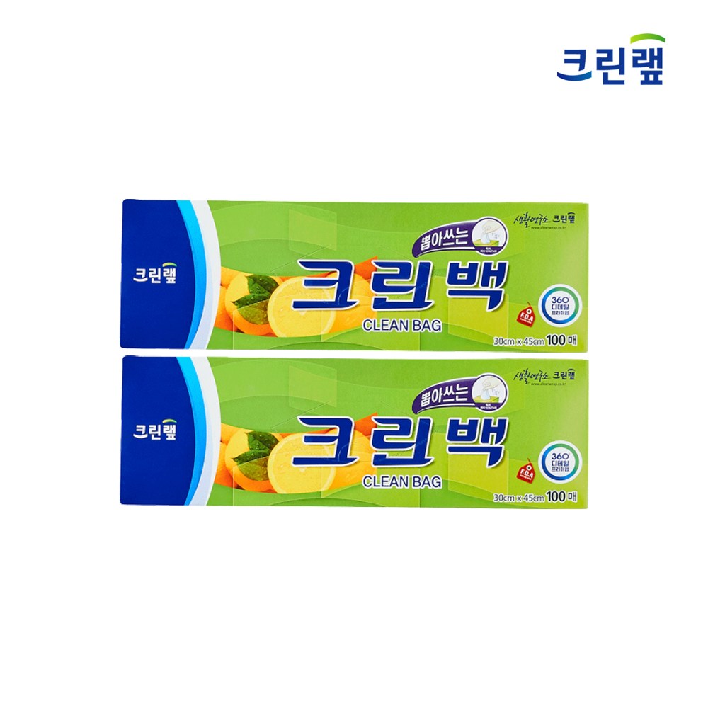 크린랩 크린백 30x45cm 100매 x 2개 위생봉투, 2개, 100개, 대(L) 13,000원
