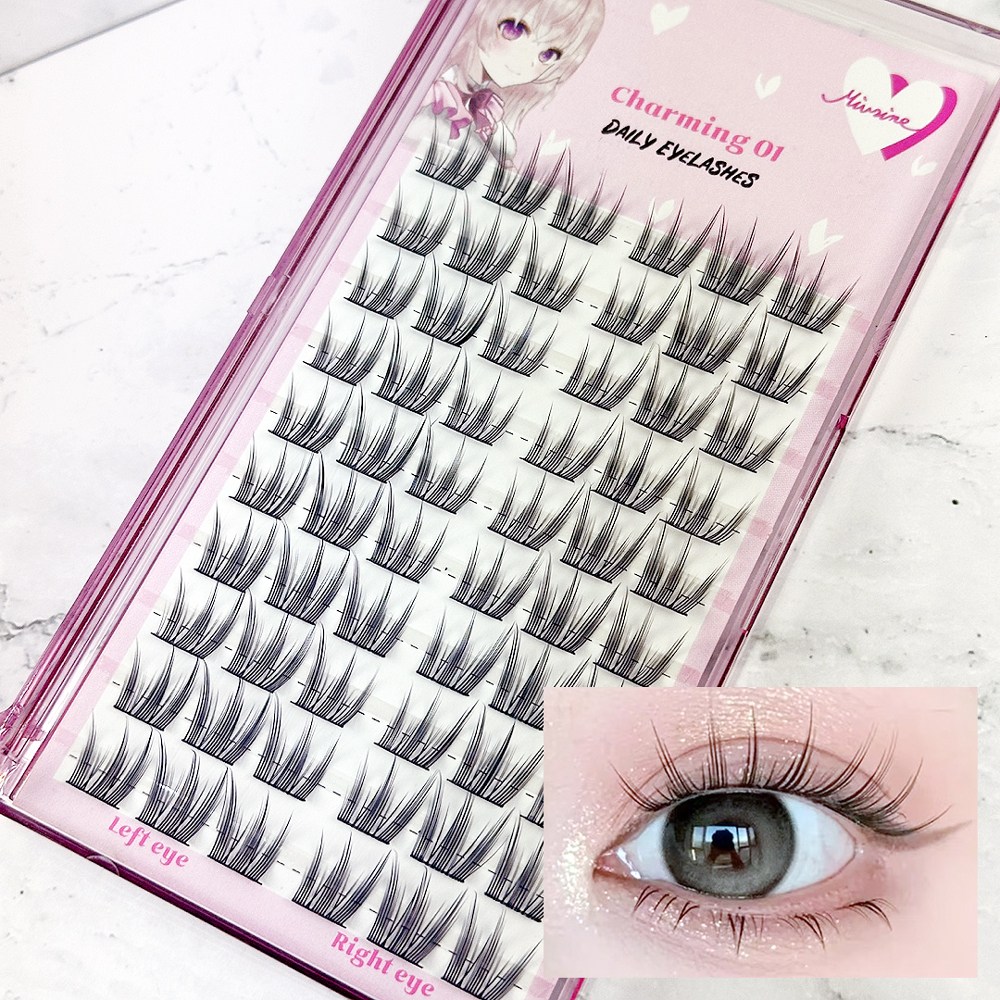 대용량 60모 여배우 아이돌 속눈썹 미브린 10줄 아이래쉬 차밍01 단품 셀프 부분 가닥 속눈썹, 1개, C컬 길이혼합 10,290원