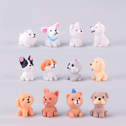 강아지 12종 애완견 동물 피규어 테라리움 화분 인테리어 만들기 재료 소품 미니어처, 12개세트 8,700원