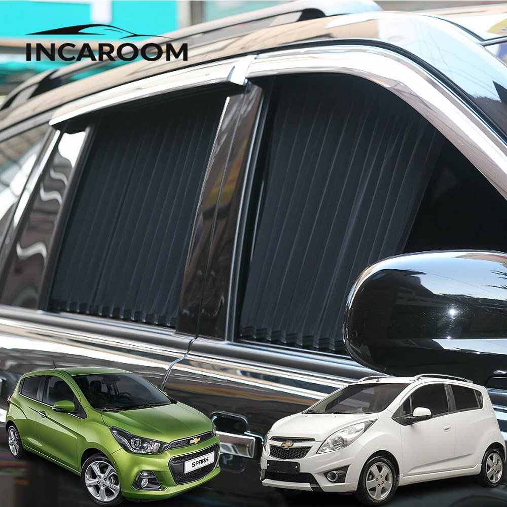 인카룸 스파크 더뉴스파크 차량 레일 커튼 차박 햇빛가리개 차종맞춤, 1세트, 블랙 29,900원