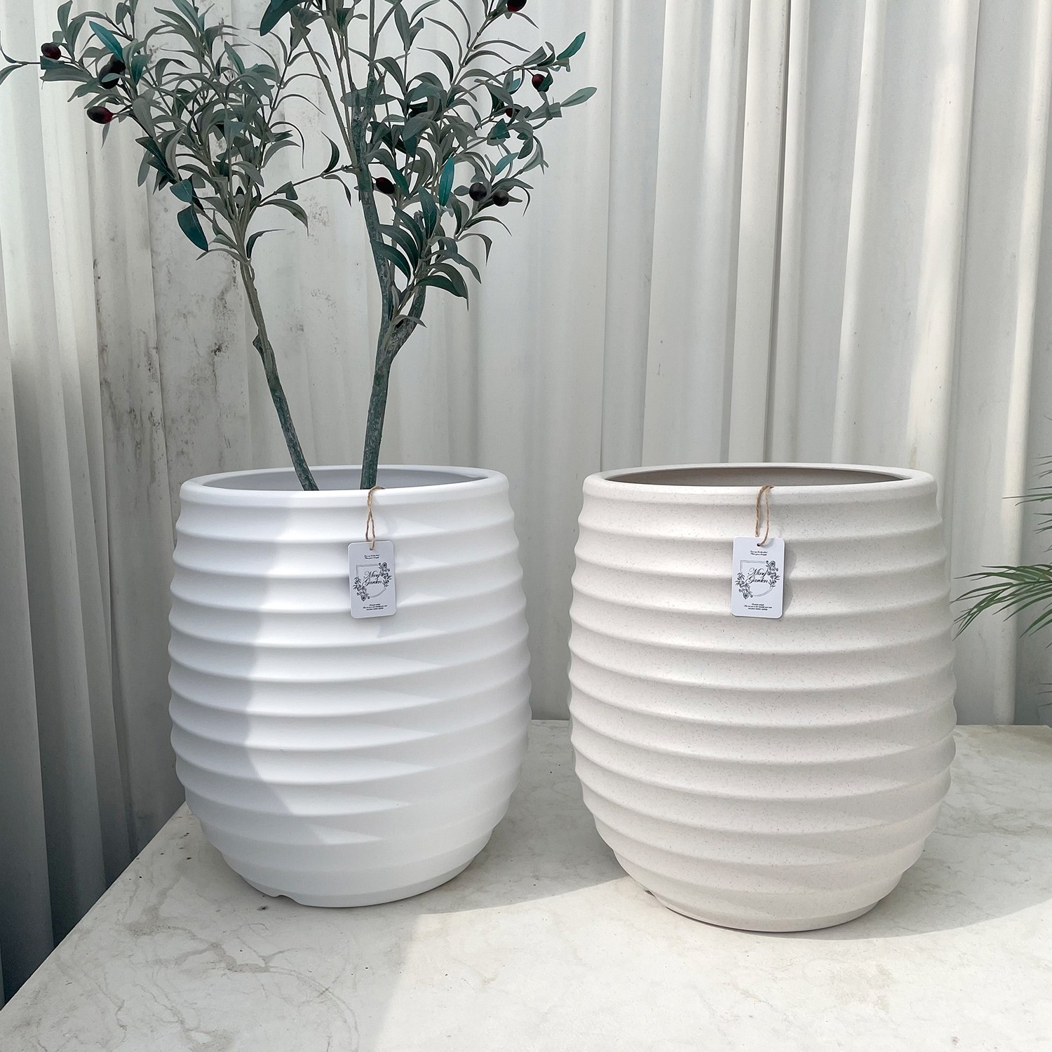 밍이네가든 플라스틱 대형 화분 웨이브 볼륨, 화이트, 1개 28,000원