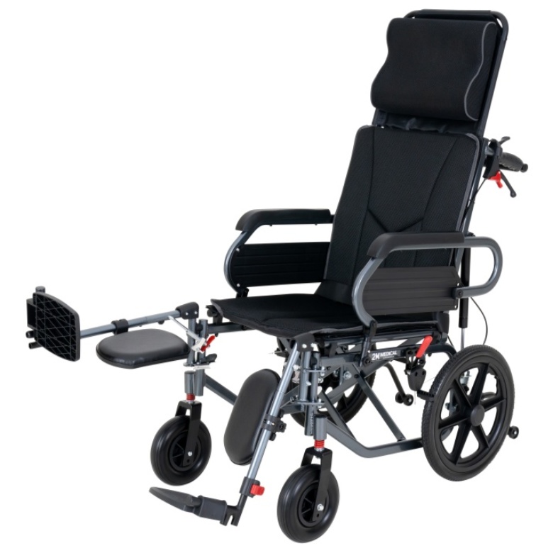 2H메디컬 콤포트 휠체어 - 16kg 초경량 알루미늄 침대형 리클라이너 수동 접이식 거상형 장애인 휠체어, 1개 440,000원
