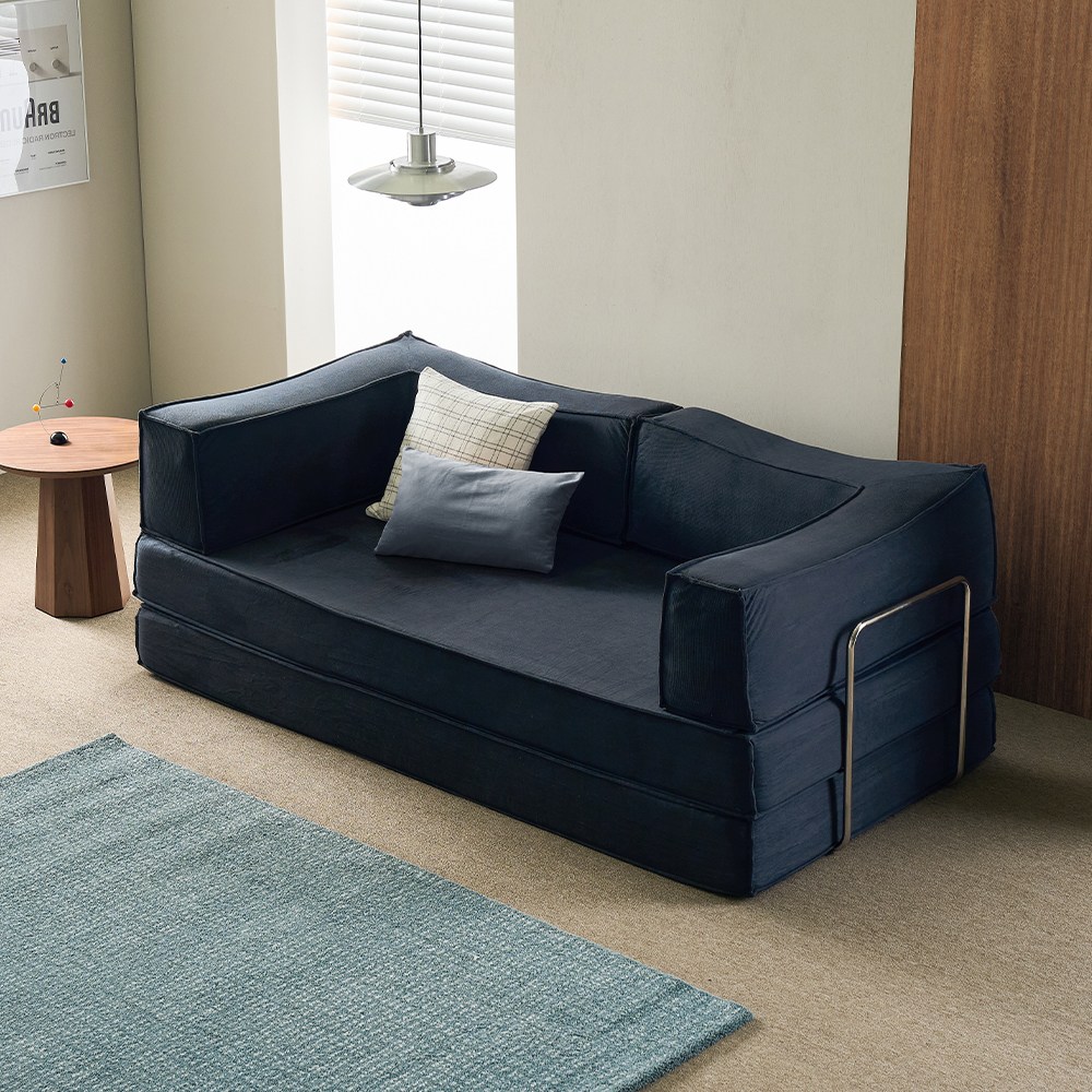 퍼니인어스 멜로우 엣지 압축소파 베드 1~3인용, 잉크블루 539,000원