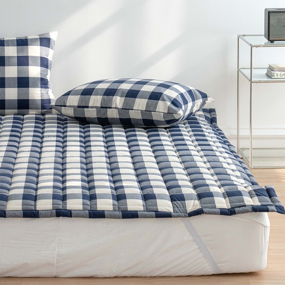 순면 로얄체크 고정밴드 광목 선염 30수 침대패드 사계절 S 39,900원