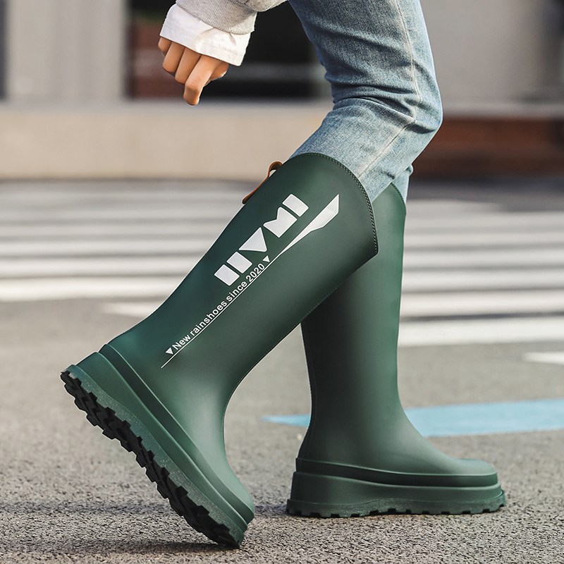 TIMEPURE 하이컷 여성 레인부츠 패션 아웃도어 장화 주방용 방수 미끄럼방지 두꺼운 밑창 슈즈 27,280원